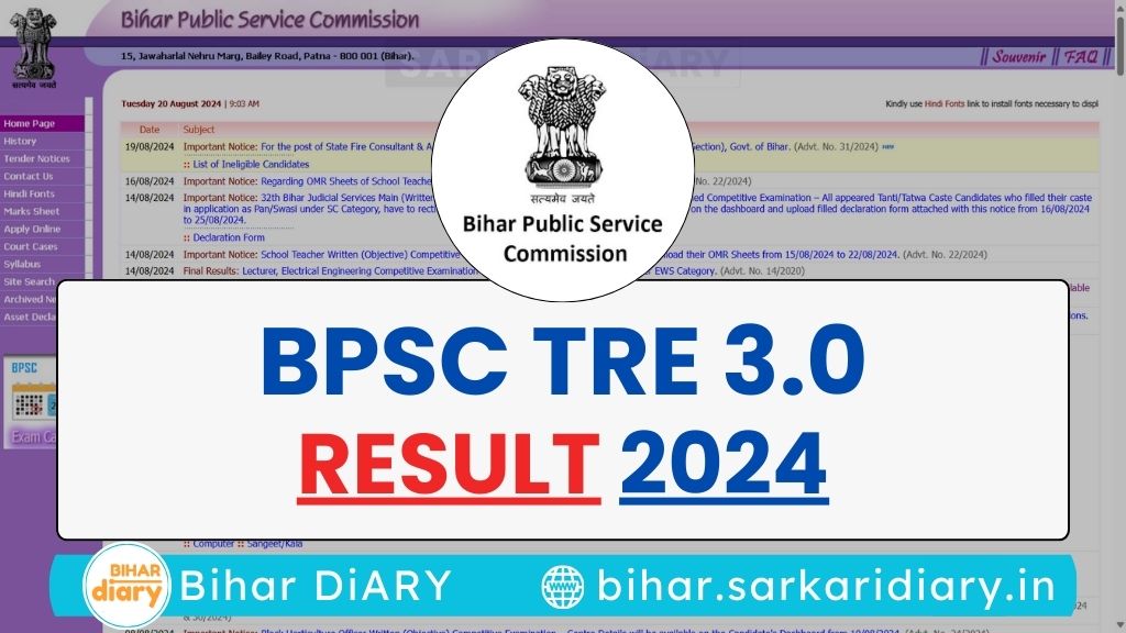 BPSC TRE 3.0 Result 2024 [Download Result PDF]